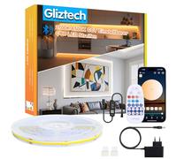 Bande LED COB de 4,5 m, 3000 K-6500 K, intensité variable, blanc chaud à blanc froid, bande COB ultra lumineuse, lampe de cuisine LED avec télécommande et contrôle par application Smart BT pour