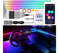 Bande LED Dreamcolor pour intérieur de voiture Tesla Model 3/Y/S/X Dreamcolor avec USB/type C, 10 en 1 avec kit d'éclairage d'ambiance de 187 pouces, 650 LED, fonction active du son, néon pour