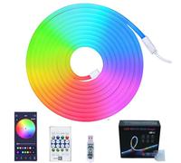 Bande LED néon RVB 5 m, 5 V contrôlée par APP, étanche IP67, flexible, lampe pour chambre à coucher et salon, décoration de vacances