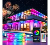 Bande LED Smart RGBIC étanche pour éclairage extérieur permanent 30 m 60 | Guirlande lumineuse intelligente d'extérieur avec application, télécommande, synchronisation de musique et minuterie pour