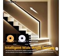 Bande lumineuse LED 1-5m avec capteur de mouvement corporel humain, effet de flux d'eau néon, bande flexible, 3000K/6000K au choix, effet de flux de lumière météorite, lumière de poursuite avec interf