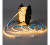 Bande lumineuse LED, 230 V, 20 mètres, lumière chaude 3000 K, indice de protection IP65