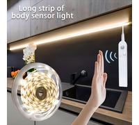 Bande lumineuse LED 2835RGB avec capteur de corps, 3,28FT/1M-16,4FT/5M, alimentée par batterie avec boîtier monté ou par USB (piles non incluses), lumière chaude/blanche en option, couleurs douces et 