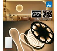 Bande lumineuse LED au néon alimentée par batterie (piles non incluses), disponible en blanc chaud et blanc froid, flexible et facile à installer, convient pour la coiffeuse, le placard, l'arrière-pla