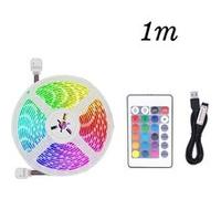 Bande lumineuse LED avec lumière multicolore USB 5050 RGB flexible 1M（Contrôleur 24 touches） Blanc K35 G