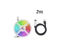 Bande lumineuse LED avec lumière multicolore USB 5050 RGB flexible 2M(Contrôleur 3 touches) Blanc K65