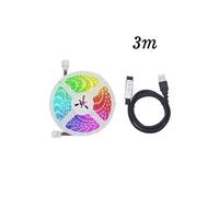 Bande lumineuse LED avec lumière multicolore USB 5050 RGB flexible 3M(Contrôleur 3 touches) Blanc K66
