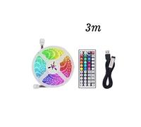 Bande lumineuse LED avec lumière multicolore USB 5050 RGB flexible 3M(Contrôleur 44 touches) Blanc K43