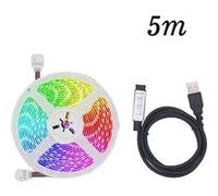 Bande lumineuse LED avec lumière multicolore USB 5050 RGB flexible 5M（Contrôleur 3 touches） Blanc K68 G