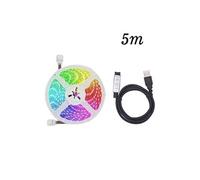 Bande lumineuse LED avec lumière multicolore USB 5050 RGB flexible 5M（Contrôleur 3 touches） Blanc K68 G