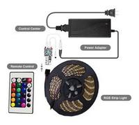 Bande lumineuse LED Avec Plug 600 Lumière 2835 RVB 10M étanche+24 touches Contrôleur Multicolore MK87 Multicolore G