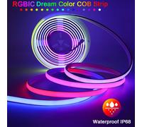Bande Lumineuse LED COB RGBIC Étanche IP68 de 12/24V, WS2811 Pixel Adressable, Kit de 720Leds pour Décoration Extérieure, Support WiFi BT