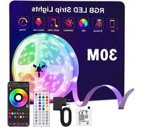 Bande lumineuse LED de 30 mètres - Éclairage décoratif - Création d'ambiance - Fonction musique et synchronisation - 30 mètres - Changement de couleur RGB
