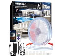 Bande lumineuse LED de 30 mètres, étanche IP68, 24 V, 6500 K, adhésive, pour usage extérieur, avec alimentation, application mobile et télécommande