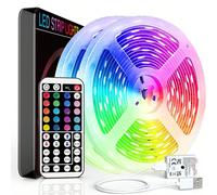 Bande lumineuse LED de 3ft-100ft, convient pour la chambre, le salon, la salle de jeux, la cuisine, le rétroéclairage TV, peut être utilisée comme cadeau de fête. Équipée d'une télécommande à 44 touch
