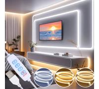 Bande lumineuse LED néon 3 couleurs, barre lumineuse LED flexible étanche en silicone (1m/2m/3m/4m/5m) 3000K-6000K, alimentée par USB, contrôle par bouton, pour éclairage d'ambiance blanc chaud de la 