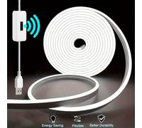 Bande lumineuse LED néon avec capteur de mouvement, interrupteur à intensité variable, étanche IP68, panneau de bricolage, lampe à ruban Flexible USB 5V pour rétro-éclairage de pièce, décor 4m