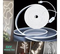 Bande lumineuse LED néon, interrupteur à capteur tactile intelligent, panneau néon à intensité variable, ruban Led Flexible, corde étanche, Tube, lampe rétro-éclairé, décor 1m