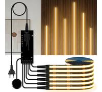 Bande lumineuse LED PCB noire à intensité variable tactile, bande COB pour calandre acoustique en bois de noyer, panneau mural de fond de télévision et décor d'armoire Warm White