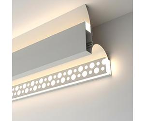 Bande lumineuse LED pour plinthe d'intérieur en aluminium avec couvercle transparent, canal diffuseur d'éclairage couronne, 21 m