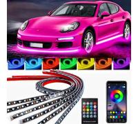Bande lumineuse LED RGB pour voiture, néon, télécommande avec application, couleur de rêve, lampe d'ambiance décorative extérieure automatique