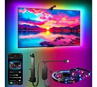 Bande lumineuse LED RGBIC pour téléviseur avec caméra, contrôle par application, synchronisation musicale, lumières intelligentes pour salle de jeu, éclairage ambiant 55-75 pouces