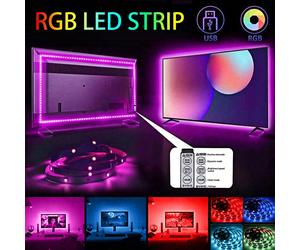 Bande lumineuse LED RVB à 3 boutons, alimentée par USB, réglage de la couleur, installation facile pour la décoration de la maison et du mobilier, ambiance chaleureuse et romantique pour le plafond, l