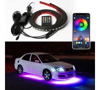 Bande lumineuse LED RVB flexible pour voiture, télécommande de dessous de caisse, voyants au néon, lampe décorative automatique, escales ambiantes