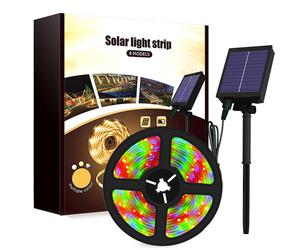 Bande lumineuse LED solaire, 12 mètres, 240 LED, étanche, avec télécommande