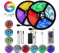 Bande lumineuse LED Souple 5050 RGB étanche IP65 DC 12V Avec télécommande 10m -multicolore Multicolore G
