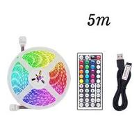 Bande lumineuse LED USB 5050 RGB souple 5M（Contrôleur 44 touches） Blanc MK62 Blanc G