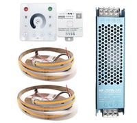 Bande lumineuse LED WS2811 COB - 10 m - 24 V - Blanc chaud - Course de chevaux - 360 LEDs/m - Bande flexible avec contrôleur SP636E - Télécommande RC1 4 zones - Alimentation 24 V 200 W