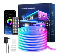 Bande lumineuse néon Flexible RGB avec application/télécommande, plusieurs Modes, synchronisation de la musique, bande LED étanche IP65, lampe à corde néon