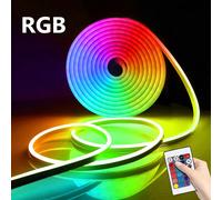 Bande lumineuse néon infrarouge RVB, barre lumineuse flexible en silicone LED, lampe d'ambiance étanche avec télécommande sans fil, lumière changeant de couleur pour Noël, décoration intérieure/extéri