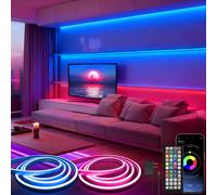 Bande lumineuse néon LED RGB 24V, avec application et télécommande, étanche IP67, lampe à corde de synchronisation de musique Flexible, pour chambre à coucher et extérieur