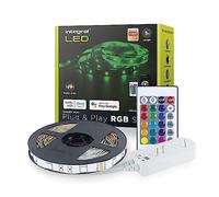Bande lumineuse RVB à LED intégrées de 5m, contrôle par WiFi et app intelligente, Plug & Play, changement de couleur, gradation, synchronisation musicale - Compatible Alexa et Google Assistant.