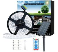 Bande Lumineuse Solaire Led Pour Extérieur, 15 M, Auto-Adhésive, Étanche, 8 Modes Avec Minuterie À Distance Et Marche/Arrêt A[L25]