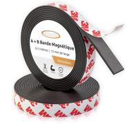 Bande Magnetique Adhesive A et B pour moustiquaires (3m+3m) Ruban Magnétique Autoadhésif avec attraction mutuelle
