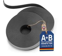 Bande magnétique autocollante pour moustiquaire - tapez A et B - 1,5mm x 12,7mm en Rouleau de 10m (10m type A + 10m type B) - Ruban adhésif aimanté - pour des solutions de fixation flexible