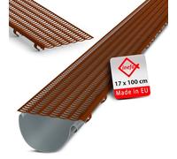 Bande pare-feuilles INEFA 100cm, NW100-150, Marron, Protection gouttière anti-feuilles, Grille filet pare-feuilles