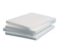 Bande rectangulaire en PTFE blanche, épaisseur 0,2 mm à 30 mm, largeur 50 mm à 200 mm, personnalisable(2pcs-10 x 50 x 50mm)