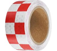 Bande réfléchissante de signalisation, rouge et blanche à carreaux, 5 cm x 10 m, en PVC, pour véhicules