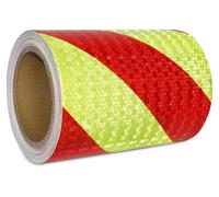 Bande réfléchissante de signalisation, rouge et jaune, 20 cm x 20 m, étanche