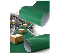 Bande transporteuse robuste en PVC vert - 4 mm d'épaisseur - Courroie d'alimentation industrielle antidérapante pour le tri d'aéroport La et la logistique - Résine à l'usure, épissure facile (25 x 150