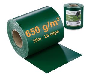 Bande tressée en PVC de qualité supérieure pour clôtures, 35 mètres, couleur verte