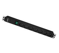 bandeau 19 pouces - 7 prises ute - avec interrupteur bipolaire lumineux - gigamédia b7piab