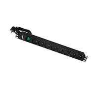bandeau 19 pouces - 8 prises ute - avec interrupteur bipolaire lumineux - gigamédia b8pi