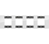 Bandeau 2 x 4 module cristal BTicino Living Now KA4802M4__ Ice