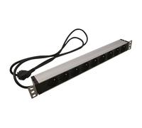 Bandeau alu 9 prises 19'' cordon 1.80m, fixations orientables