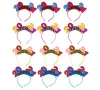 Bandeau clignotant à LED, bandeau de fête lumineux et phosphorescent avec 12 lumières multicolores, piles intégrées à 3 boutons pour Nouvel An, Noël, anniversaire, déguisements et (Lettres bonne